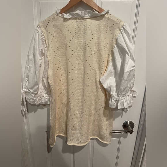 POL by Anthropology Cream Eyelet Top - Picture 5 of 5
